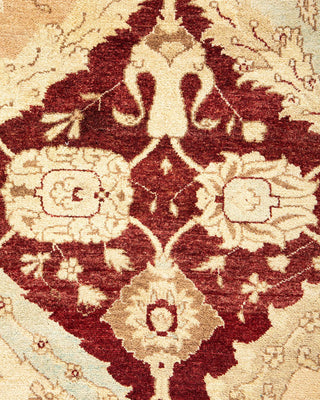 Traditional Mogul Ivory Wool Area Rug 6' 4" x 8' 10" - Solo Rugs