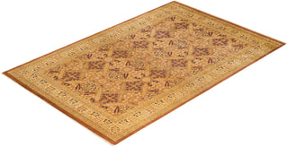Traditional Mogul Brown Wool Area Rug 6' 0" x 9' 1" - Solo Rugs