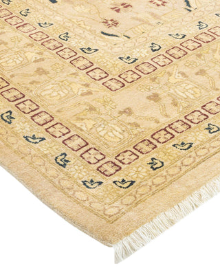 Traditional Mogul Yellow Wool Area Rug 5' 10" x 9' 1" - Solo Rugs