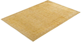 Traditional Mogul Green Wool Area Rug 6' 1" x 8' 8" - Solo Rugs