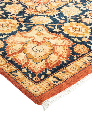 Traditional Mogul Orange Wool Area Rug 6' 0" x 9' 1" - Solo Rugs