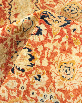 Traditional Mogul Orange Wool Area Rug 6' 0" x 9' 1" - Solo Rugs