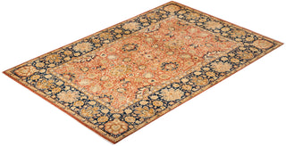 Traditional Mogul Orange Wool Area Rug 6' 0" x 9' 1" - Solo Rugs