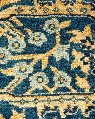 Traditional Mogul Blue Wool Area Rug 6' 2" x 8' 7" - Solo Rugs