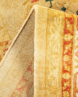 Traditional Mogul Yellow Wool Area Rug 6' 1" x 9' 1" - Solo Rugs