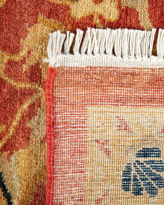 Traditional Mogul Orange Wool Area Rug 6' 0" x 9' 1" - Solo Rugs