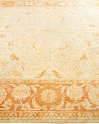 Traditional Mogul Ivory Wool Area Rug 9' 0" x 11' 10" - Solo Rugs