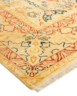 Traditional Mogul Ivory Wool Area Rug 6' 2" x 8' 8" - Solo Rugs
