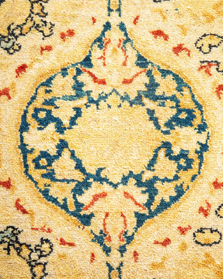 Traditional Mogul Ivory Wool Area Rug 6' 2" x 8' 8" - Solo Rugs