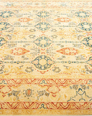 Traditional Mogul Ivory Wool Area Rug 6' 2" x 8' 8" - Solo Rugs