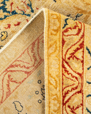 Traditional Mogul Ivory Wool Area Rug 6' 2" x 8' 8" - Solo Rugs