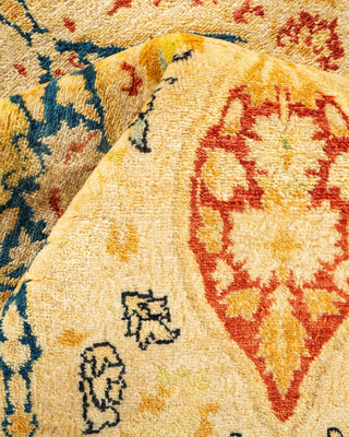 Traditional Mogul Ivory Wool Area Rug 6' 2" x 8' 8" - Solo Rugs