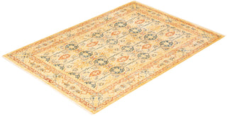 Traditional Mogul Ivory Wool Area Rug 6' 2" x 8' 8" - Solo Rugs