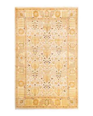 Traditional Mogul Ivory Wool Area Rug 4' 6" x 7' 2" - Solo Rugs