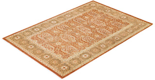 Traditional Mogul Brown Wool Area Rug 4' 2" x 6' 1" - Solo Rugs