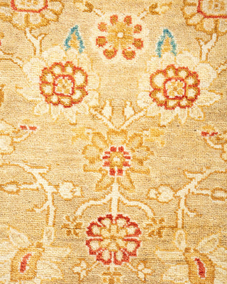 Traditional Mogul Yellow Wool Area Rug 4' 3" x 5' 10" - Solo Rugs