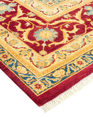 Traditional Mogul Red Wool Area Rug 9' 0" x 12' 1" - Solo Rugs