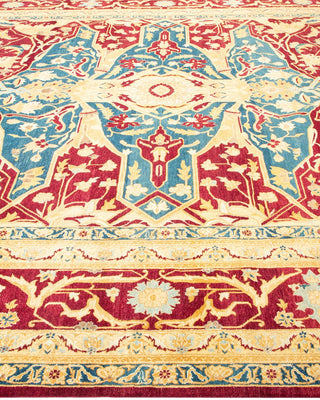 Traditional Mogul Red Wool Area Rug 9' 0" x 12' 1" - Solo Rugs