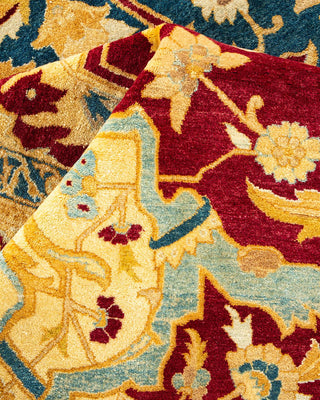 Traditional Mogul Red Wool Area Rug 9' 0" x 12' 1" - Solo Rugs