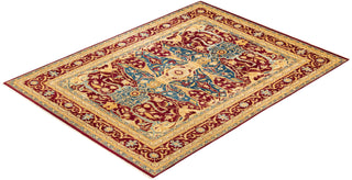 Traditional Mogul Red Wool Area Rug 9' 0" x 12' 1" - Solo Rugs