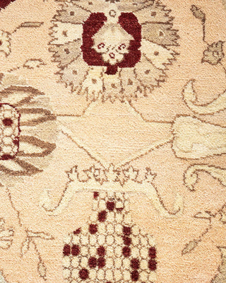 Traditional Mogul Ivory Wool Area Rug 9' 4" x 12' 1" - Solo Rugs