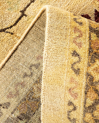 Traditional Mogul Yellow Wool Area Rug 9' 1" x 12' 2" - Solo Rugs