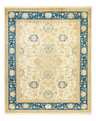 Traditional Mogul Ivory Wool Area Rug 8' 1" x 9' 10" - Solo Rugs