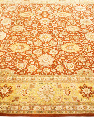 Traditional Mogul Orange Wool Area Rug 8' 1" x 10' 5" - Solo Rugs