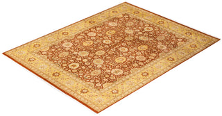 Traditional Mogul Orange Wool Area Rug 8' 1" x 10' 5" - Solo Rugs