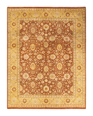Traditional Mogul Orange Wool Area Rug 8' 1" x 10' 5" - Solo Rugs