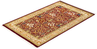 Traditional Mogul Red Wool Area Rug 2' 8" x 4' 4" - Solo Rugs