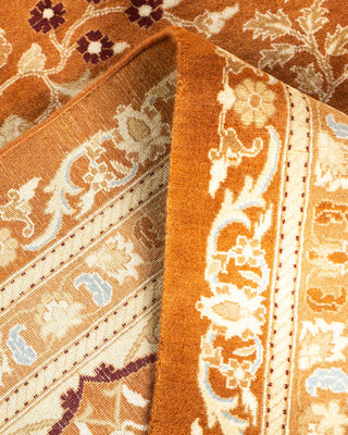 Traditional Mogul Brown Wool Area Rug 9' 2" x 12' 1" - Solo Rugs