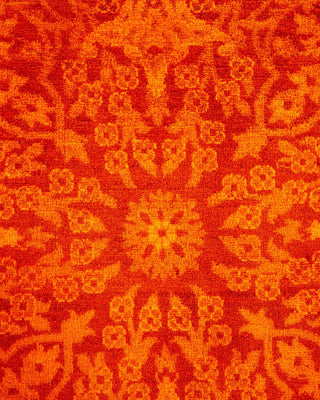 Contemporary Fine Vibrance Orange Wool Round Area Rug 7' 1" x 7' 1" - Solo Rugs
