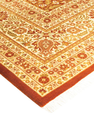 Traditional Mogul Orange Wool Area Rug 9' 2" x 12' 1" - Solo Rugs