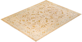 Contemporary Eclectic Ivory Wool Area Rug 9' 5" x 11' 4" - Solo Rugs