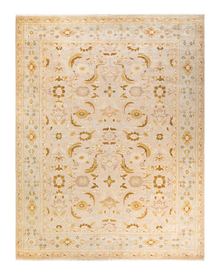 Contemporary Eclectic Ivory Wool Area Rug 9' 5" x 11' 4" - Solo Rugs