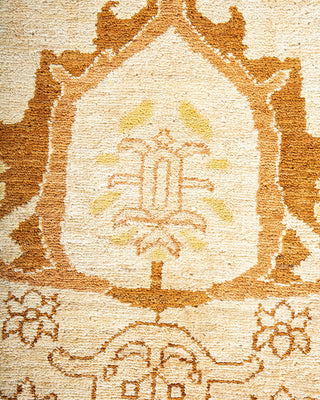 Contemporary Eclectic Ivory Wool Area Rug 9' 2" x 11' 4" - Solo Rugs