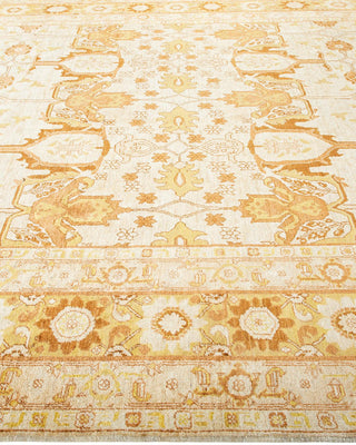 Contemporary Eclectic Ivory Wool Area Rug 9' 2" x 11' 4" - Solo Rugs