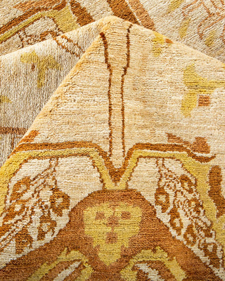 Contemporary Eclectic Ivory Wool Area Rug 9' 2" x 11' 4" - Solo Rugs