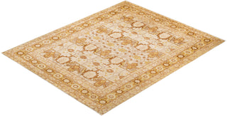 Contemporary Eclectic Ivory Wool Area Rug 9' 2" x 11' 4" - Solo Rugs