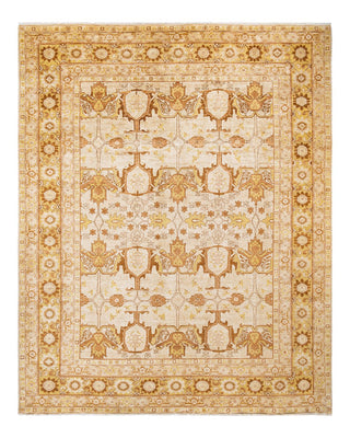 Contemporary Eclectic Ivory Wool Area Rug 9' 2" x 11' 4" - Solo Rugs
