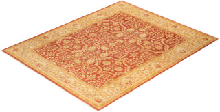 Contemporary Eclectic Orange Wool Area Rug 9' 0" x 11' 9" - Solo Rugs