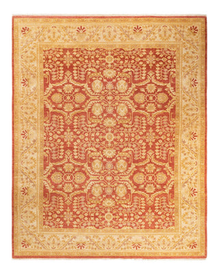 Contemporary Eclectic Orange Wool Area Rug 9' 0" x 11' 9" - Solo Rugs
