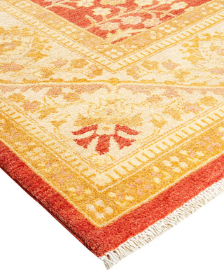 Contemporary Eclectic Orange Wool Area Rug 8' 10" x 12' 3" - Solo Rugs