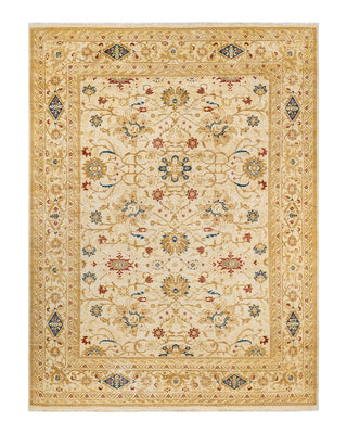 Contemporary Eclectic Ivory Wool Area Rug 8' 10" x 11' 8" - Solo Rugs
