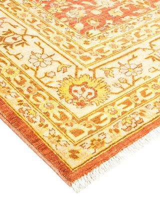 Contemporary Eclectic Pink Wool Area Rug 8' 1" x 9' 9" - Solo Rugs