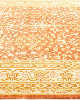 Contemporary Eclectic Pink Wool Area Rug 8' 1" x 9' 9" - Solo Rugs