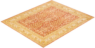 Contemporary Eclectic Pink Wool Area Rug 8' 1" x 9' 9" - Solo Rugs