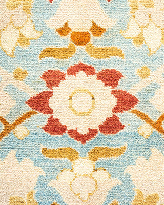 Contemporary Eclectic Light Blue Wool Area Rug 8' 4" x 10' 4" - Solo Rugs