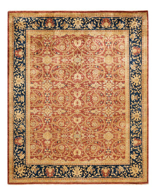 Contemporary Eclectic Orange Wool Area Rug 7' 10" x 10' 0" - Solo Rugs